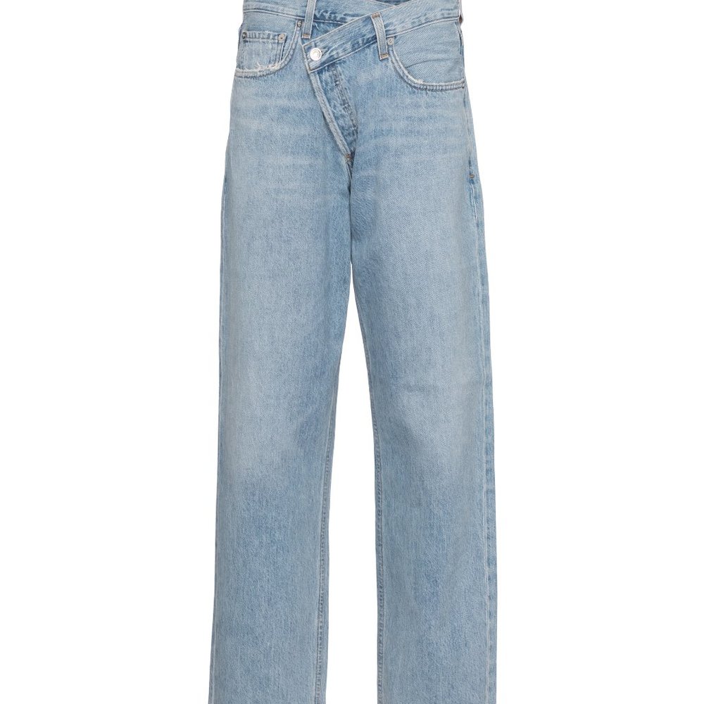Agolde high rise criss-cross straight jeans